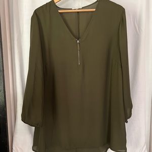 Maurice’s sheer top olive green